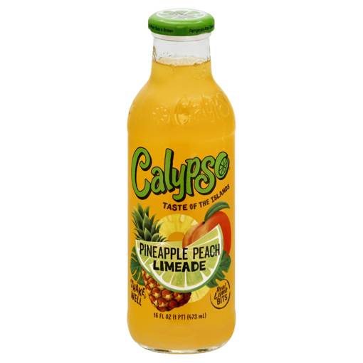 Calypso Limeade, Pineapple Peach, 16 Fl Oz (1 Pt) 473 Ml | Food