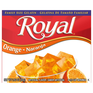 Royal Gelatin, Orange, Family Size, 2.82 oz (80 g)