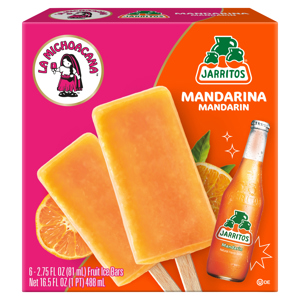 La Michoacana Fruit Ice Bars, Mandarina Mandarin, Jarritos, 6 - 2.75 fl oz (81 ml) bars [16.5 fl oz (1 pt) 488 ml]