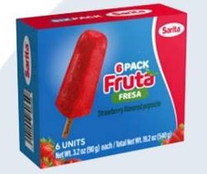 Sarita Popsicle 6 pack Fruta Strawberry