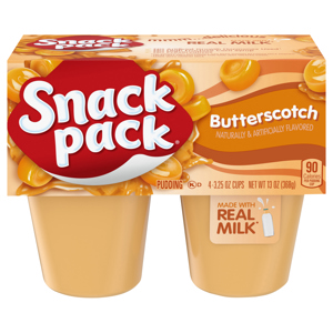 Snack Pack Butterscotch Pudding, 4 - 3.25 oz cups [13 oz (368 g)]