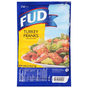 FUD Turkey Franks, 40 oz (2.5 lb) 1.1 kg