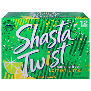Shasta Soda, Caffeine Free, + Vitamin C, Lemon Lime, 12 - 12 fl oz (355 ml) cans [144 fl oz (4.26 l)]