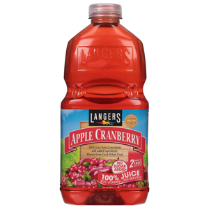 Langers 100% Juice, No Sugar Added, Apple Cranberry, 64 fl oz (2 qts) 1.89 l