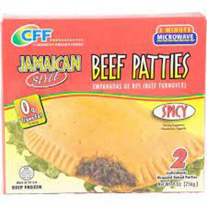 Caribbean Frozen Foods Jamaican Style Spicy Beef Patties, 2 count, 9 oz
