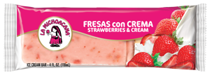 La Michoacana Fresas con Crema Strawberry Ice Cream Bar, 4 oz