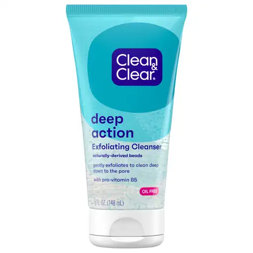 Clean & Clear Exfoliating Cleanser, Oil-free, Deep Action, 5 Fl Oz