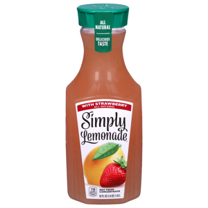 Simply Lemonade, with Strawberry, 52 fl oz (1.6 qt) 1.53 l