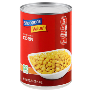 Shoppers Value Corn, Whole Kernel, 15.25 oz (432 g)