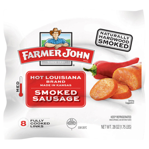 Farmer John Med Hot Louisiana Brand Smoked Sausage, 8 links [28 oz (1.75 lbs)]