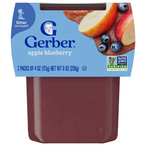Gerber Sitter 2nd Foods Apple Blueberry, 2 - 4 oz (113 g) packs [8 oz (226 g)]