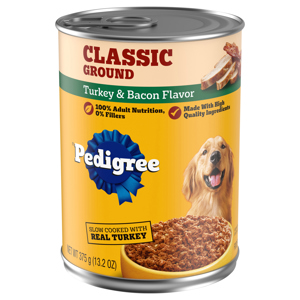 Pedigree Ground Classic Turkey & Bacon Flavor Food for Dogs, 375 g (13.2 oz)