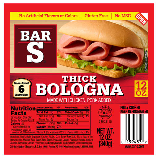 All | Specials – Biloxi, Ms – Bar S Thick Bologna, 12 Oz (340 G)