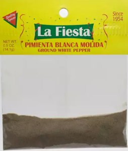 La Fiesta Ground White Pepper, 0.5 oz (14.1 g)