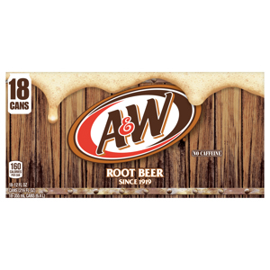 A&W Root Beer, 18 - 12 fl oz (355 ml) cans [216 fl oz (6.4 l)]