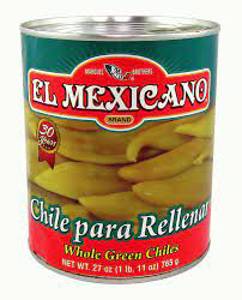 El Mexicano Whole Green Chiles, 27 oz