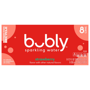 Bubly Strawberry Sparkling Water, 8 - 12 fl oz (355 ml) cans [96 fl oz (2.84 l)]