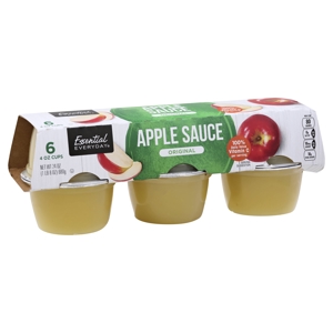 Essential Everyday Apple Sauce, Original, 6 - 4 oz cups [24 oz (1 lb 8 oz) 680 g]