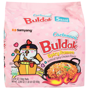 Samyang Spicy Carbonara Ramen, 5 - 4.58 oz (130 g) packs [22.90 oz (1 lb 6.9 oz) 650 g]