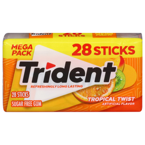 Trident Gum, Sugar Free, Tropical Twist, Mega Pack, 28 sticks
