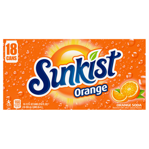 Sunkist Soda, Orange, 18 - 12 fl oz (355 ml) cans [216 fl oz (6.4 l)]