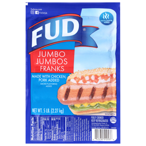 FUD Jumbo Jumbos Franks, 5 lb (2.27 kg)