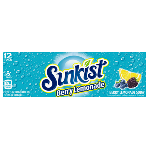 Sunkist Soda, Berry Lemonade, 12 Pack, 12 - 12 fl oz (355 ml) cans [144 fl oz (4.3 l)]