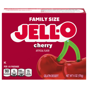 Jell-O Cherry Gelatin Dessert Family Size, 6 oz (170 g)