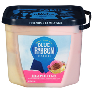 Blue Ribbon Classics Frozen Dairy Dessert, Neapolitan, Friends + Family Size, 1 gallon (3.78 l)