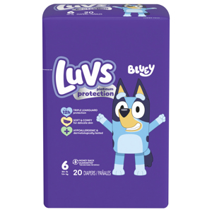 Luvs Bluey Size 6 Diapers (35+ lbs (16+ kg)), 20 diapers