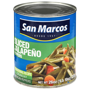 San Marcos Jalapeno Peppers, Sliced, 26 oz (1 lb 10 oz) 737 g