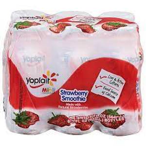 Yoplait Smoothie, Strawberry, Mini, 6 - 3 fl oz (94 ml) bottles [18 fl oz (564 ml)]