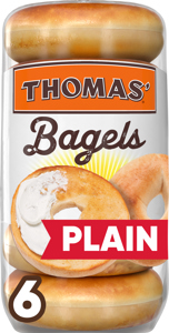 Thomas' Plain Bagels, 6 count, 18 oz