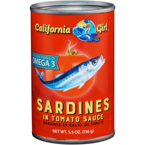 California Girl Sardines in Spicy Tomato Sauce, 5.5 oz