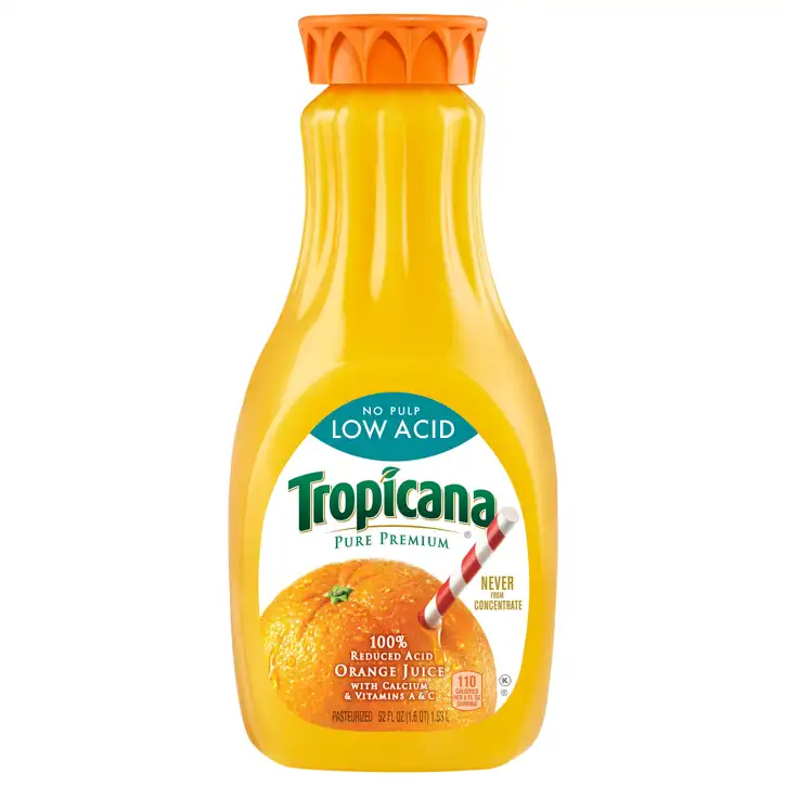 Tropicana no pulp orange juice top