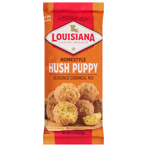 Louisiana Fish Fry Products Homestyle Seasoned Hush Puppy Cornmeal Mix, 7.5 oz (213 g)