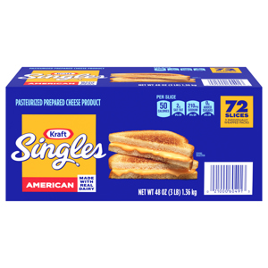 Kraft American Cheese Slices, 72 slices [48 oz (3 lb) 1.36 kg]