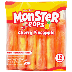 Budget Saver Cherry Pineapple Monster Pops, 12 - 3.0 fl oz (89 ml) pops [36 fl oz (1.07 l)]