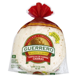 Guerrero Tortillas, Flour, Soft Taco, 20 tortillas [41.66 oz (1181 g)]