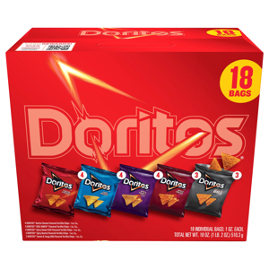 Doritos Tortilla Chips, Assorted, Variety Pack, 18 - 1 oz bags [18 oz (1 lb 2 oz)  510.3 g]