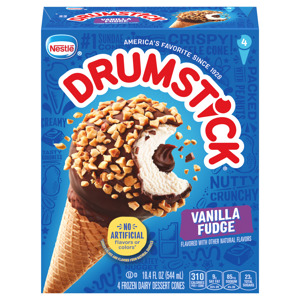 Drumstick Vanilla Fudge Sundae Cone, 4 cones [18.4 fl oz (544 ml)]