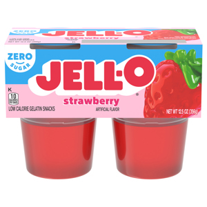 Jell-O Zero Sugar Low Calorie Strawberry Gelatin Snacks, 12.5 oz (356 g)