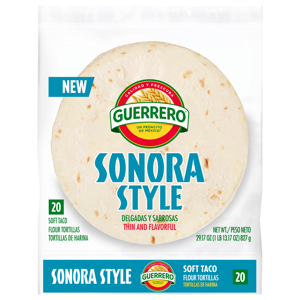 Guerrero Sonora Style Soft Taco Flour Tortillas, 20 tortillas [29.17 oz (1 lb 13.17 oz) 827 g]