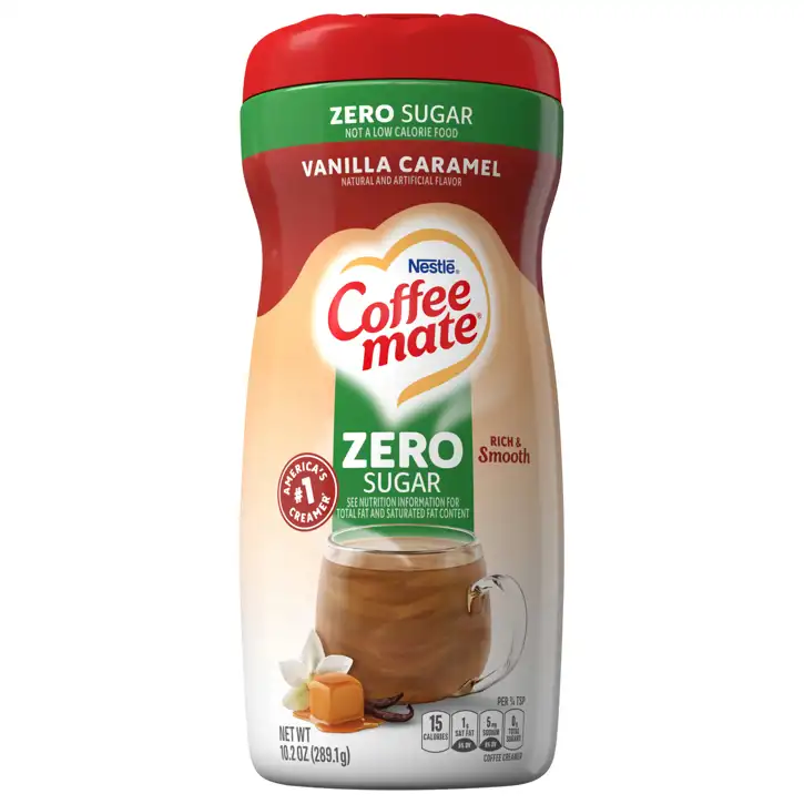 Coffee-mate Coffee Creamer, Zero Sugar, Vanilla Caramel, 10.2 Oz