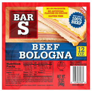 Bar S Beef Bologna, 12 oz (340 g)