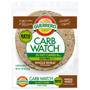 Guerrero Whole Wheat with Flaxseed Tortilla Wraps, 8 tortilla wraps [9.33 oz (265 g)]