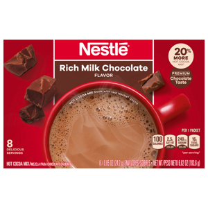Nestle Hot Cocoa Mix, Rich Milk Chocolate Flavor, Premium, 8 - 0.85 oz (24.2 g) envelopes [6.82 oz (193.6 g)]