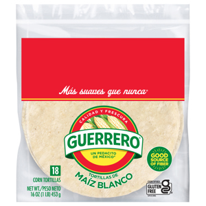 Guerrero White Corn Tortillas, 18 tortillas [16 oz (1 lb) 453 g]