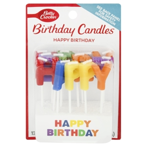 Betty Crocker Candles, Happy Birthday, 13 candles
