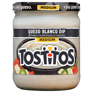Tostitos Dip, Queso Blanco, Medium, 1 dip